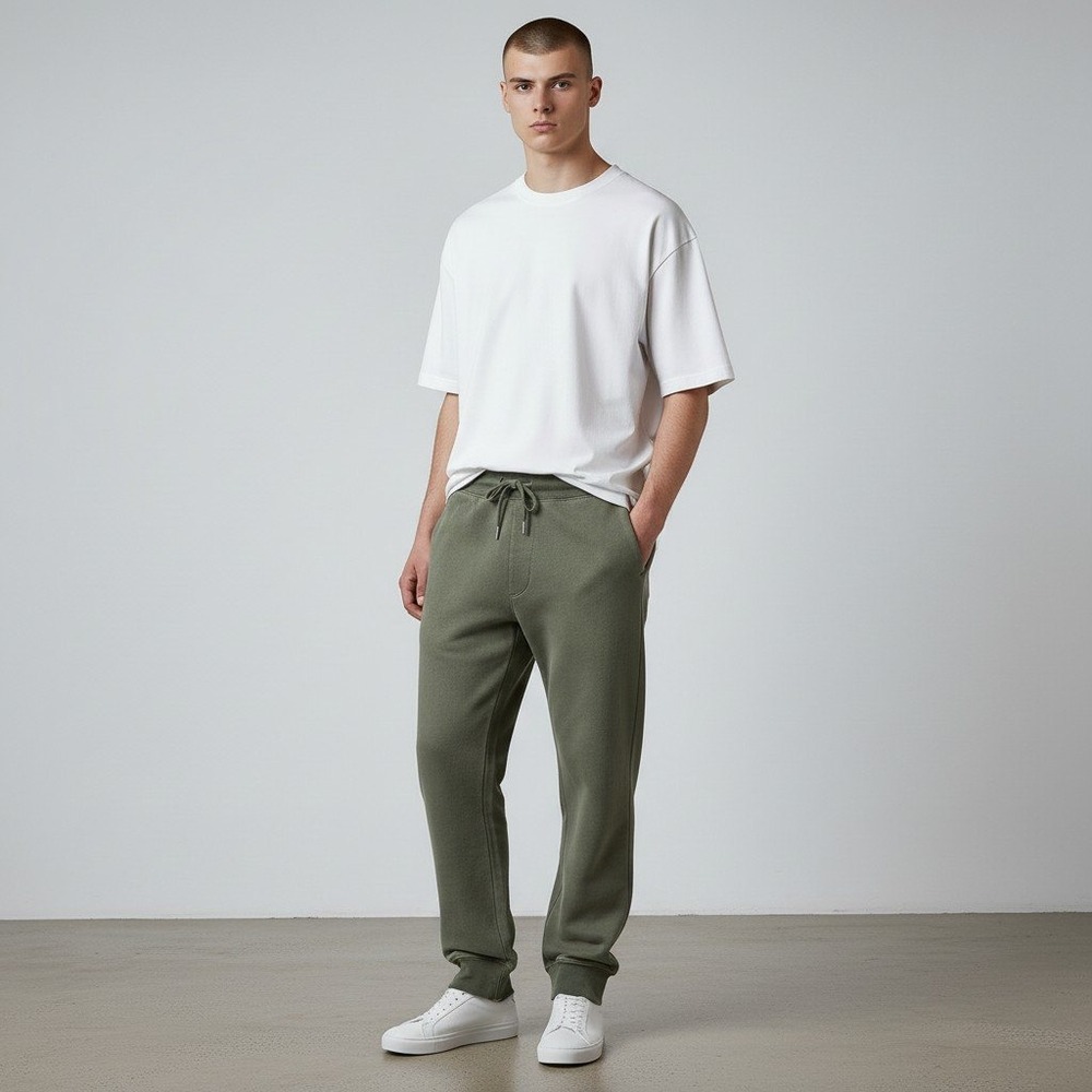 Abercrombie & Fitch Jogger Soft A&F Fleece Pants Mens L Olive Green Gorpcore